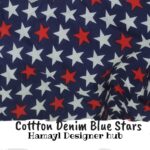 Cotton Denim Blue Stars– 45″ Cartoon Print Cotton Fabric