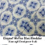 Khaddar -Elegant Motive Blue - Unstitched Digital Fabric By Hamayl Designer Hub