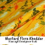 Khaddar -Mustard Flora - Unstitched Digital Fabric By Hamayl Designer Hub