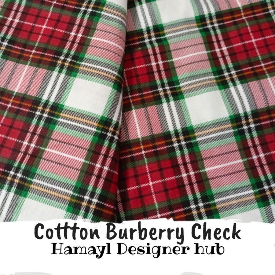Burberry Check – printed winter cotton fabric, unstitched