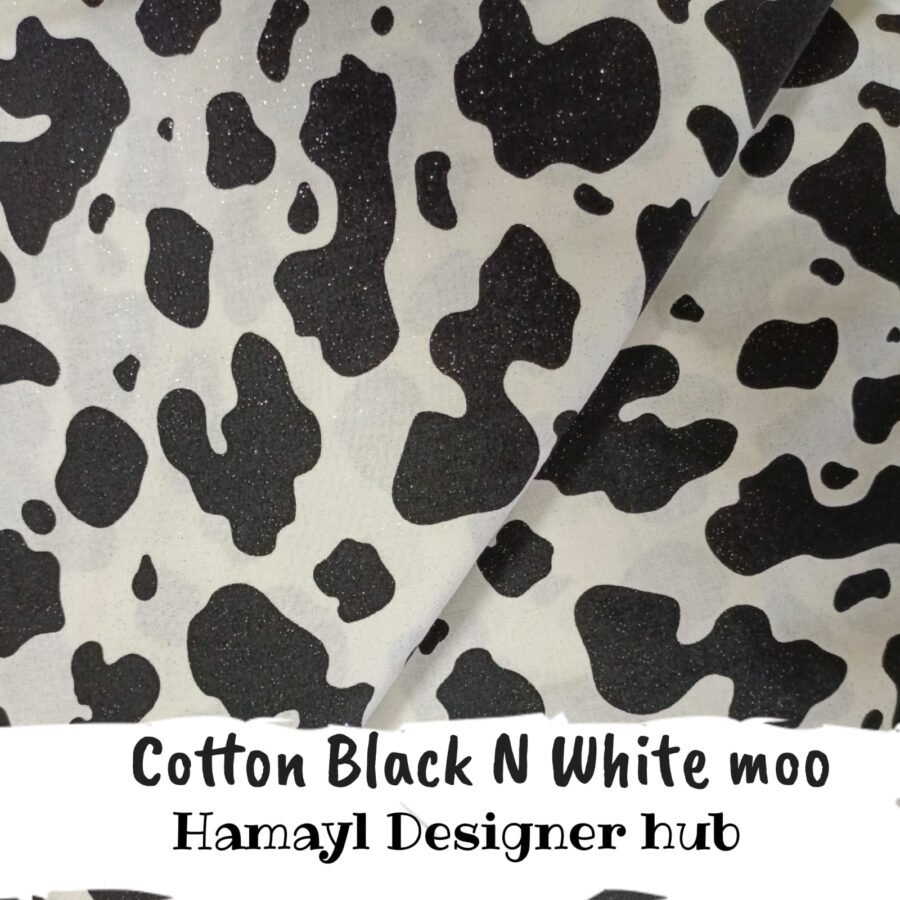 Cotton Black n White Moo – printed winter cotton fabric, 45-inch width, unstitched