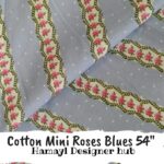 Cotton Mini Roses Blue– 45″ Cartoon Print Cotton Fabric