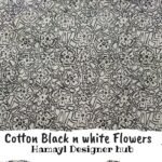 Cotton Black n White Flower– 45″ Cartoon Print Cotton Fabric