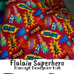 Flalain Superhero - Funky Flannel Fabric - Per Gaz