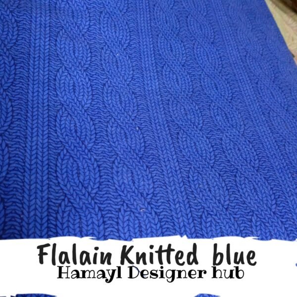 Flalain Knitted Blue - Funky Flannel Fabric - Per Gaz