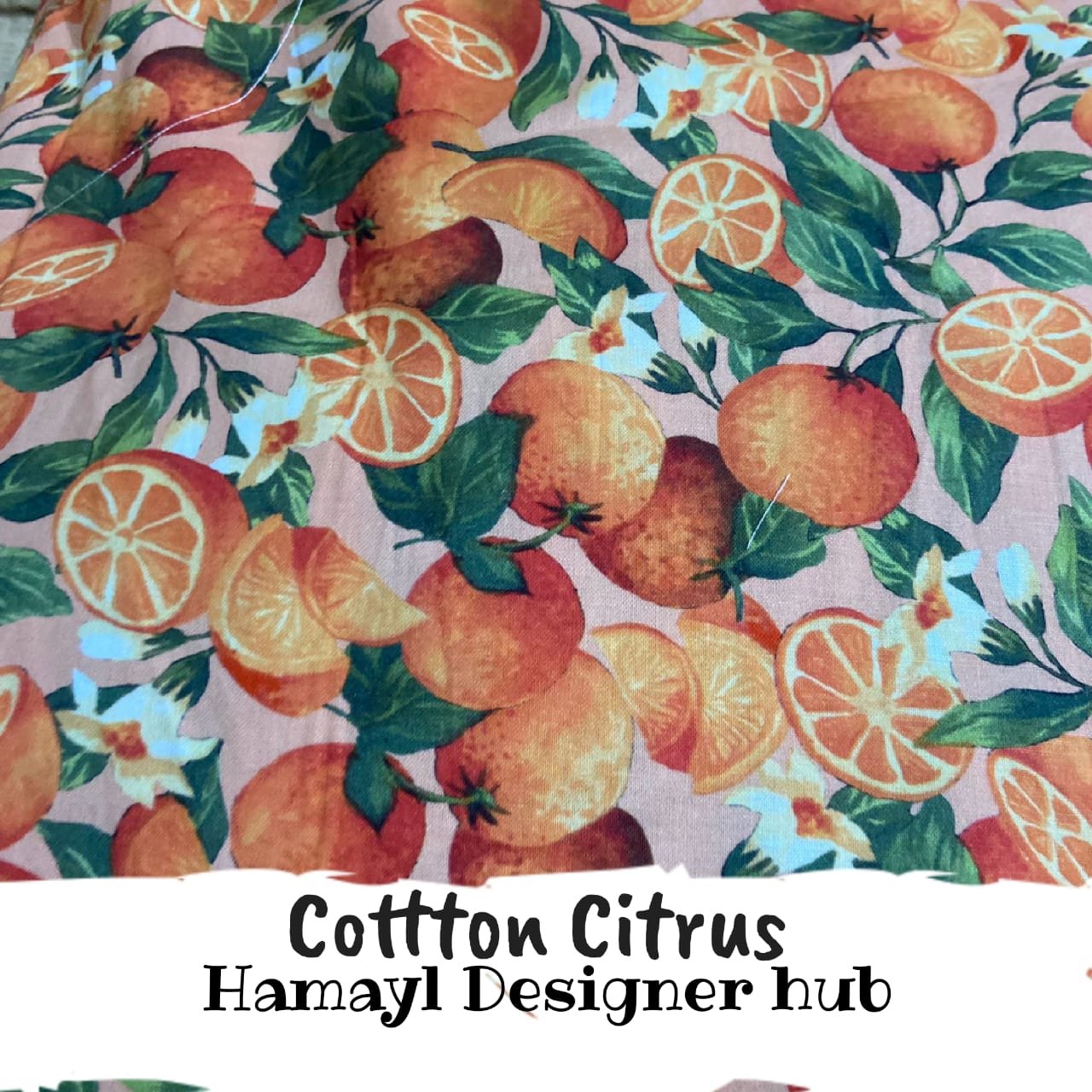 Citrus – printed winter cotton fabric, unstitched
