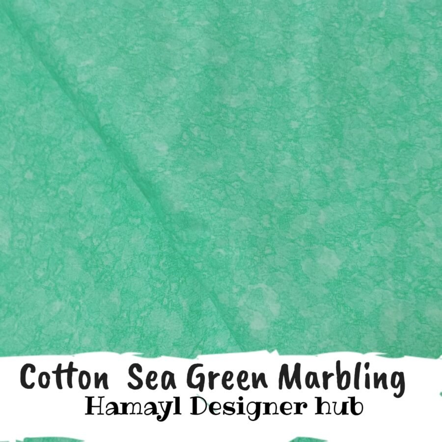 Cotton Sea Green Marbling – printed winter cotton fabric, 45-inch width, unstitched