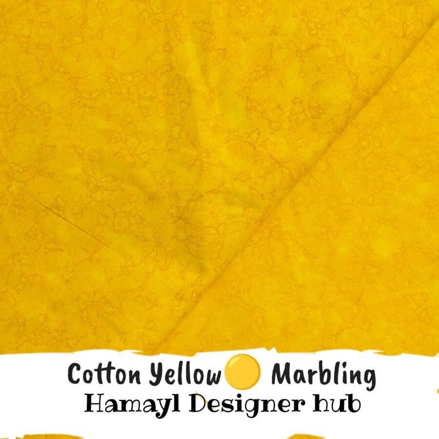 Yellow Marbling – printed winter cotton fabric, unstitched