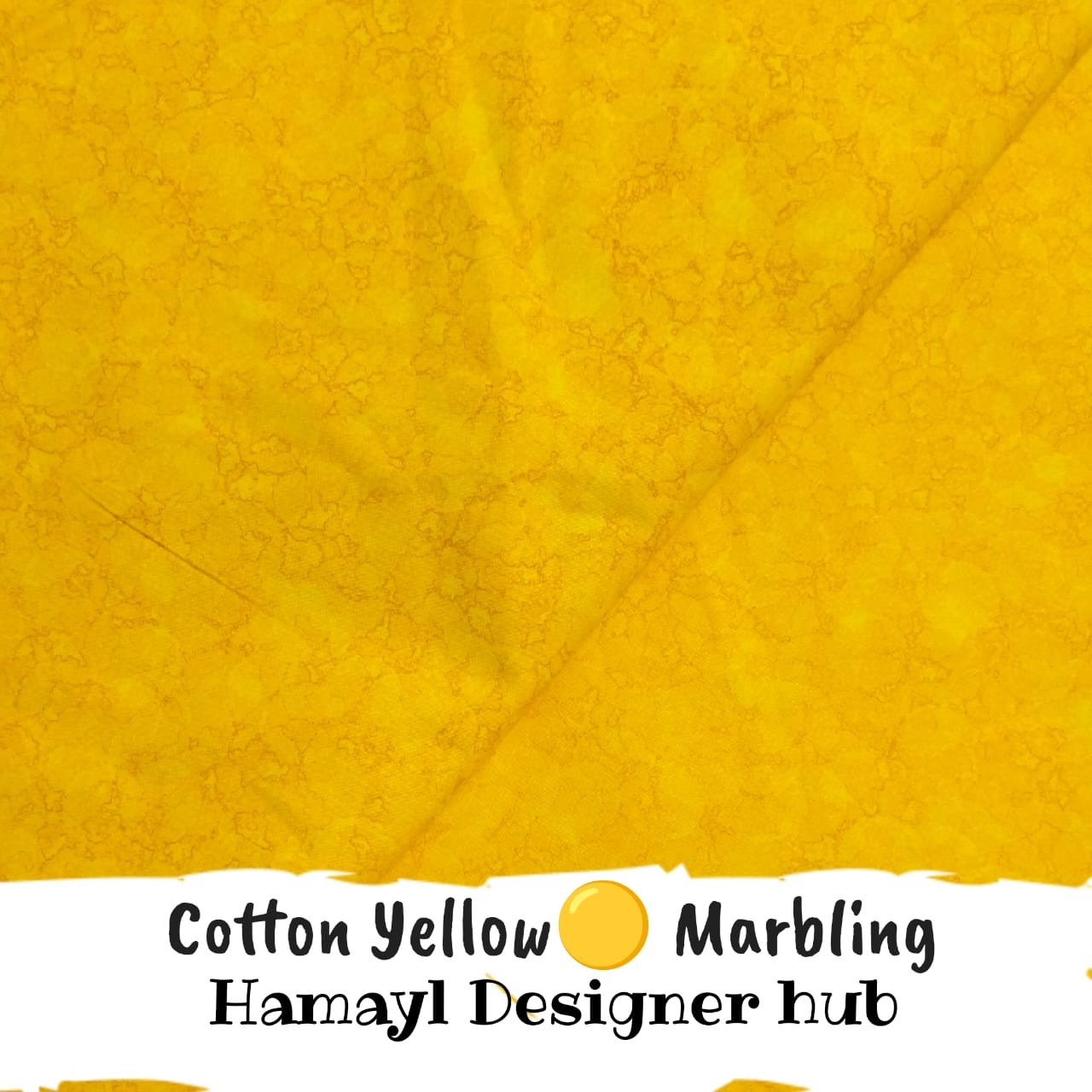 Yellow Marbling – printed winter cotton fabric, unstitched