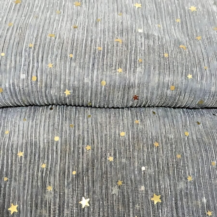 Silver Moonlight (60" width)- GoldenStars -Imported Net — unstitched fabric