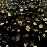 Flare net Black Moonlight (60" width)-White Daisy -Imported Net