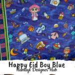 Happy Eid Blue (Boy)-Fabric-Funky Digital Lawn- Hamayl Designer hub