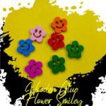 flower smiley-Buttons - Set of 3