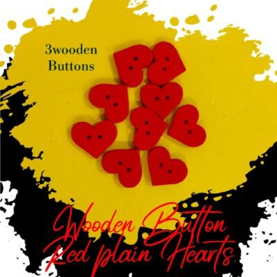 Red Hearts-Buttons- Set of 3