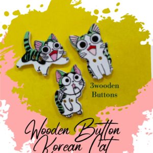 Korean Cat -Buttons- Set of 3