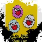 sheep love-Buttons - Set of 3