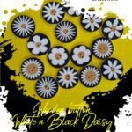 White N Black Daisy-Buttons - Set of 3