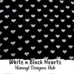 White n Black Hearts-Funky Digital Lawn- Hamayl Designer hub