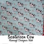 SeaGreen Cow-Funky Digital Lawn- Hamayl Designer hub