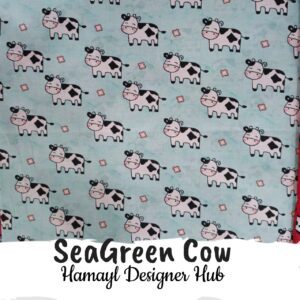 SeaGreen Cow-Funky Digital Lawn- Hamayl Designer hub
