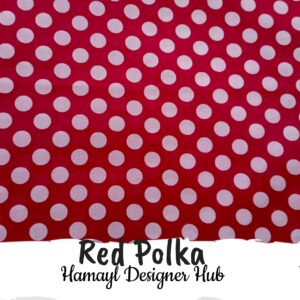 Red Polka-Funky Digital Lawn- Hamayl Designer hub