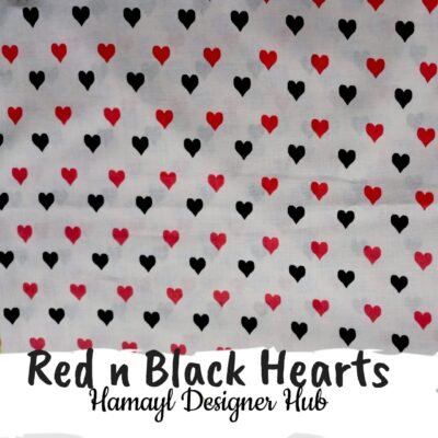 Red n Black Hearts-Funky Digital Lawn- Hamayl Designer hub