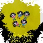 Retro Dolls-Buttons - Set of 3