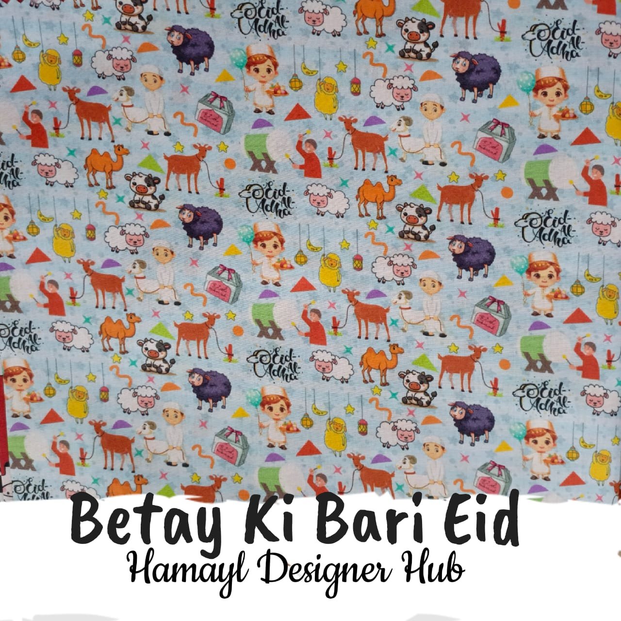 Betay Ki Bari Eid – digital printed lawn fabric, 45-inch width, unstitched