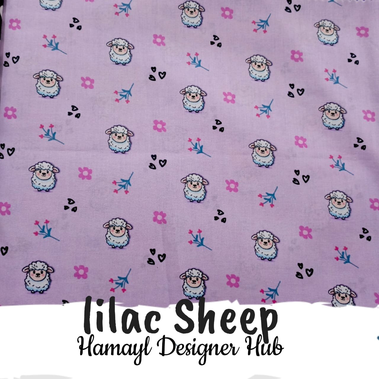 Lilac Sheep – digital printed lawn fabric, 45-inch width, unstitched