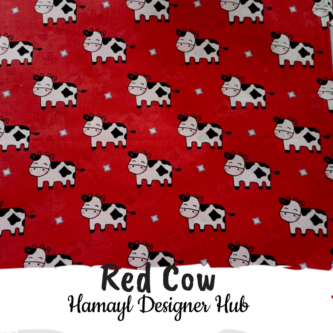 Red Cow – digital printed lawn fabric, 45-inch width, unstitched