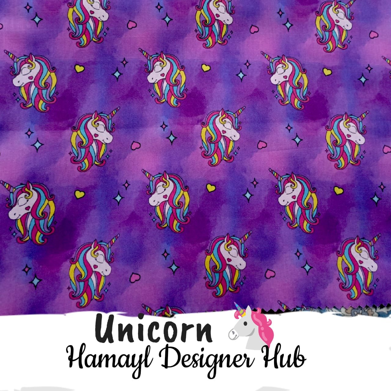 Unicorn – digital printed lawn fabric, 45-inch width, unstitched