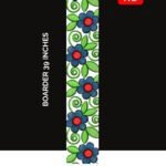 Iron-on border patch with bright daisy-style flowers – 39 inches