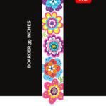 Iron-on border patch with light pink roses – 39 inches