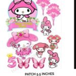Iron-on patch featuring My Melody, Cinnamoroll, and other Sanrio friends – 5.5 inch