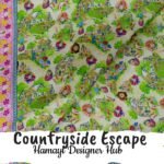 Nature-inspired lawn fabric with butterflies and green scenery – Summer Escape Lawn 2025