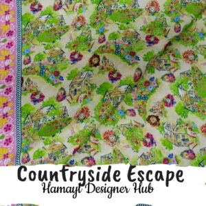 Countryside Escape- Fabric -Funky Digital Lawn- Hamayl Designer Hub