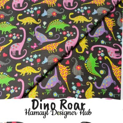 Dino Roar - Fabric -Funky Digital Lawn- Hamayl Designer Hub