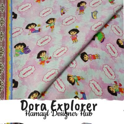 Dora Explorer - Fabric -Funky Digital Lawn- Hamayl Designer Hub