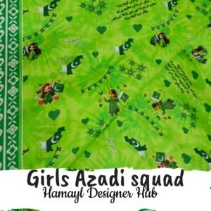 Girls Azadi Squad - Fabric -Funky Digital Lawn- Hamayl Designer Hub