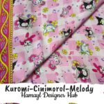 Pink lawn fabric featuring Sanrio characters like Kuromi, Cinnamoroll, and My Melody – Kids Lawn 2025