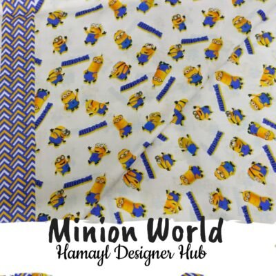 Minion World- Fabric -Funky Digital Lawn- Hamayl Designer Hub