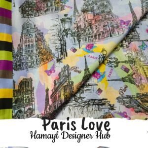 Paris Love- Fabric -Funky Digital Lawn- Hamayl Designer Hub