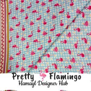 pretty Flamingo- Fabric -Funky Digital Lawn- Hamayl Designer Hub