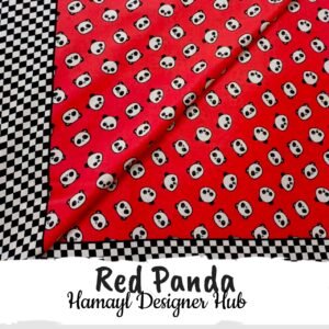 Red Panda-Funky Digital Lawn- Hamayl Designer hub