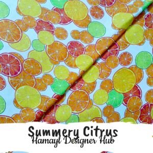 CITRUS - Fabric -Funky Digital Lawn- Hamayl Designer Hub