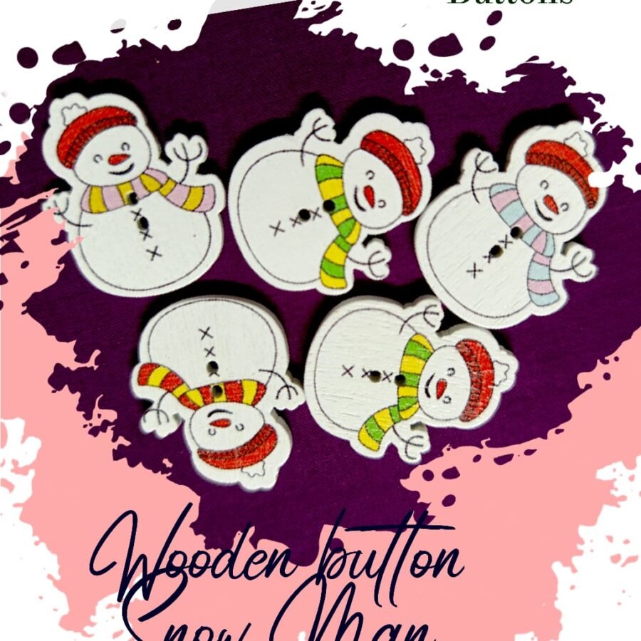 Snow Man-Buttons - Set of 3