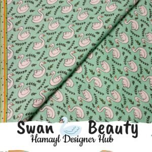 Swan Beauty- Fabric -Funky Digital Lawn- Hamayl Designer Hub