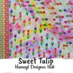 Multicolored tulip print lawn fabric on a white base – Hamayl Designer Hub Lawn 2025