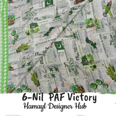 6-Nil PAF Victory – Azadi 14 August digital lawn print fabric, 45-inch width, unstitched