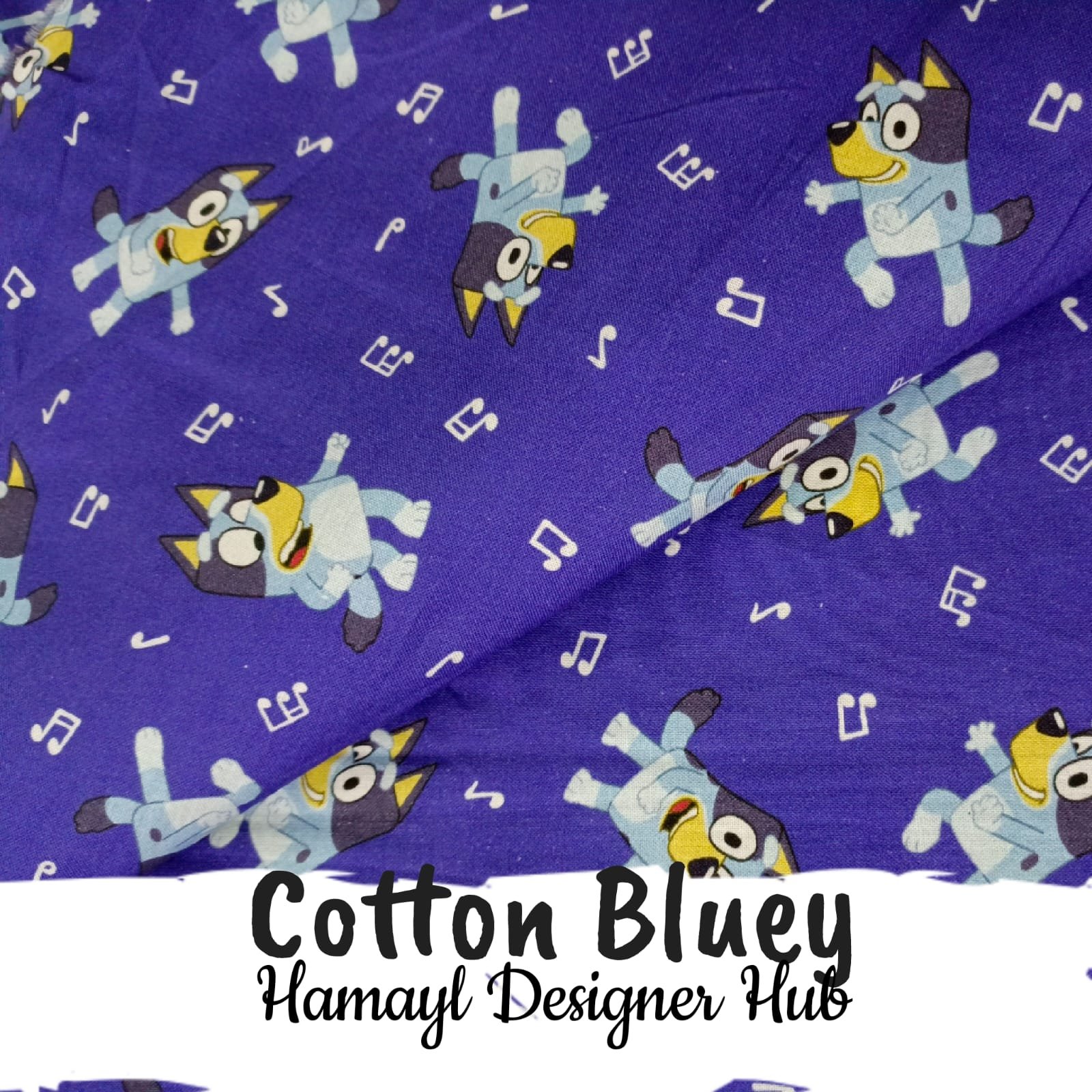 Cotton Bluey Cartoon – printed winter cotton fabric, 45-inch width, unstitched
